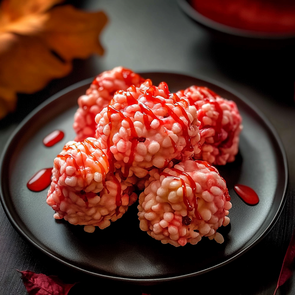 Marshmallow Rice Bubbles Halloween Brains Recipe
