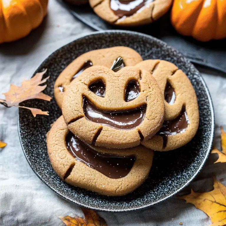 Milk Chocolate Stuffed Jack-O'-Lantern Cookies