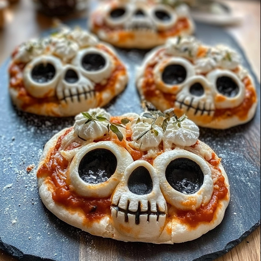 Spooky Pizza Skulls