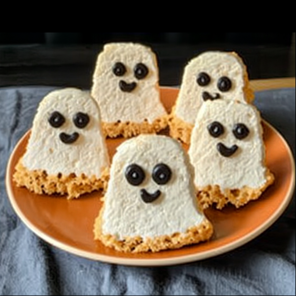 Rice Krispie Treat Ghosts