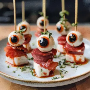 Skewered Salami Eyeballs