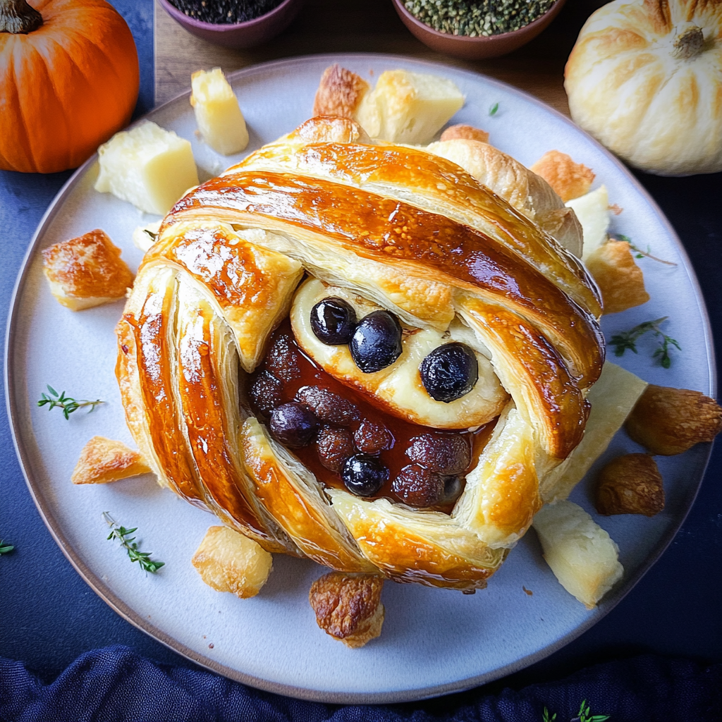 Puff Pastry Wrapped Mummy Brie Recipe