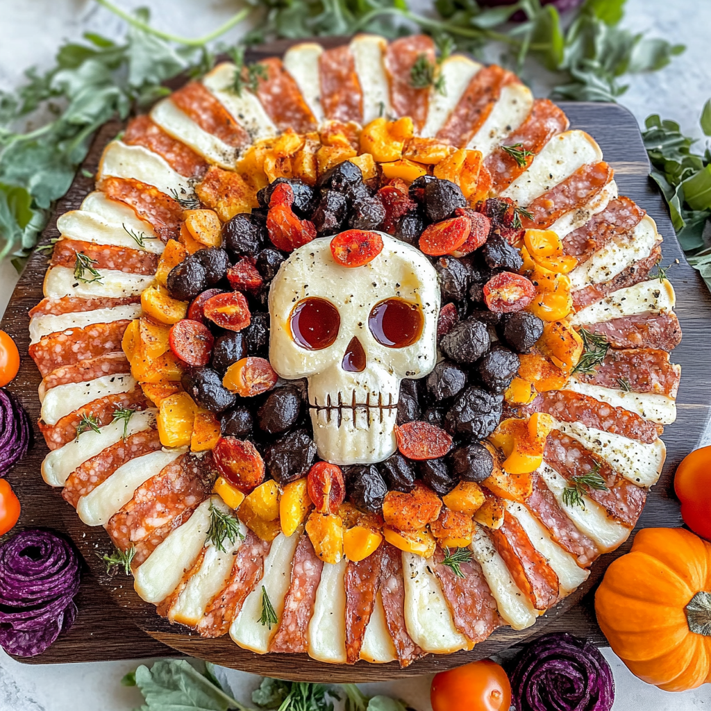 Mozzarella Skulls for Spooky Charcuterie