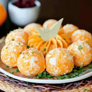 Pumpkin-Shaped Cheese Ball Appetizers Recipe