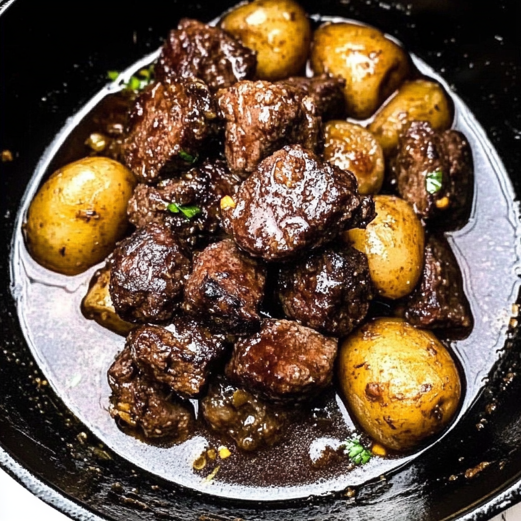 Slow Cooker Garlic Butter Beef Bites Recipe