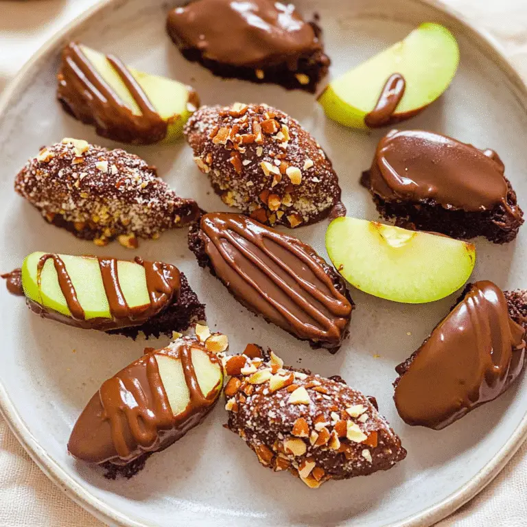 Chocolate Dipped Apple Slices Treat Recipe