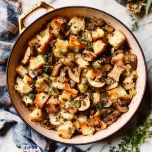 One Pot Sourdough Wild Mushroom Stuffing