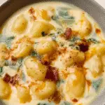 Creamy Bacon Cheddar Gnocchi Soup