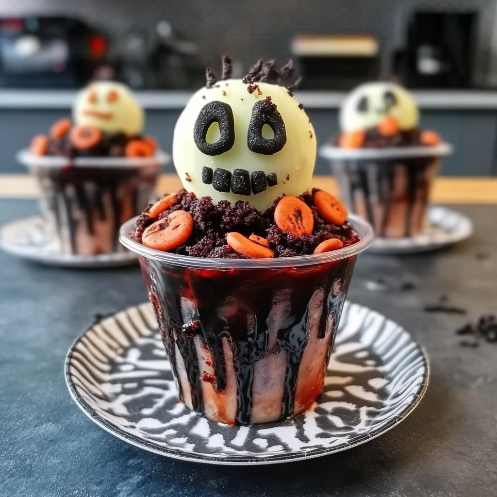 Haunted Graveyard Pudding Cups