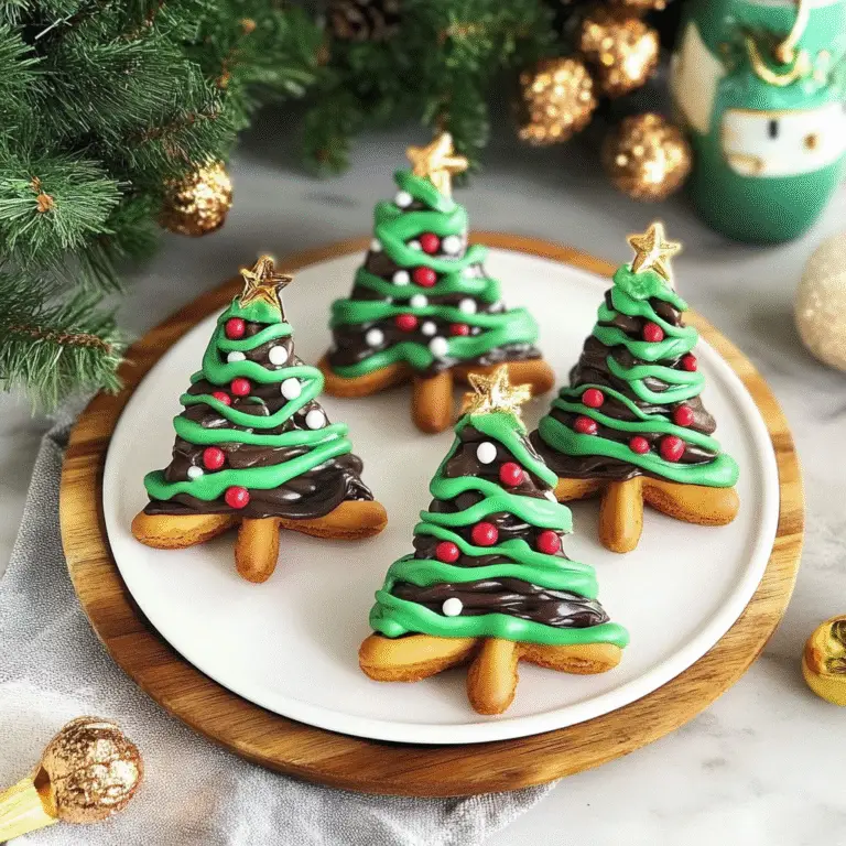 Pretzel and Candy Melt Christmas Trees