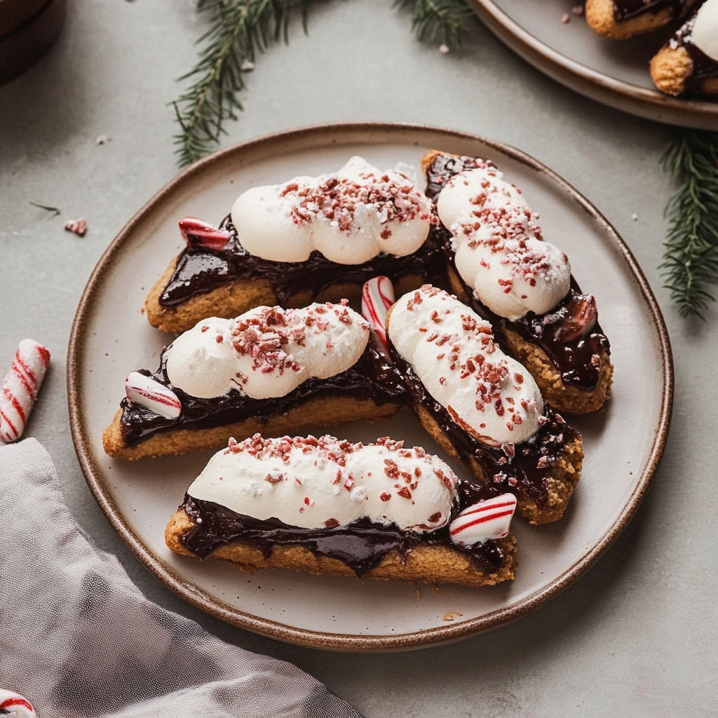 Candy Cane Crunch Peppermint Cheesecake Cannoli