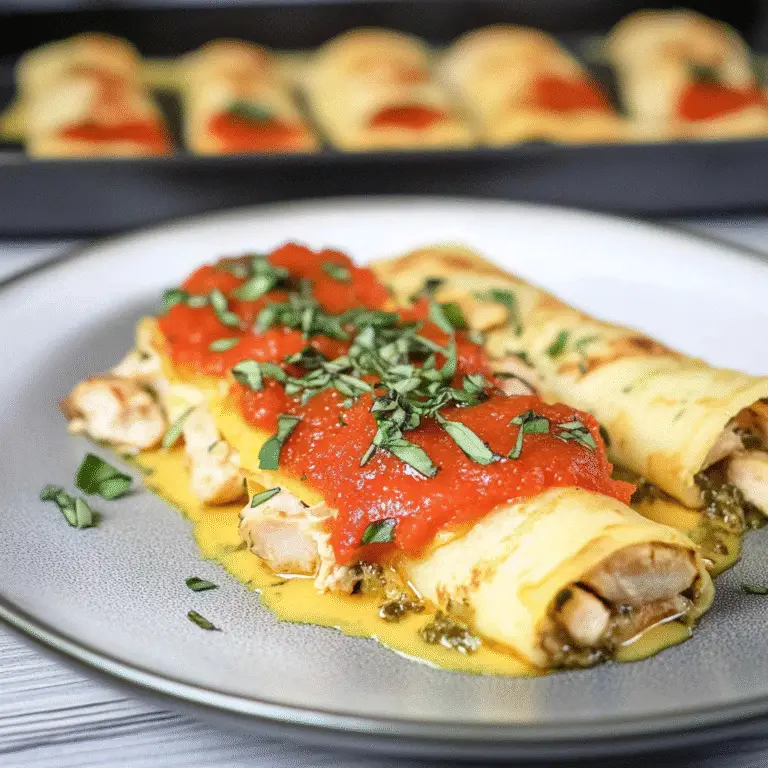 Pesto Chicken Crepes Recipe