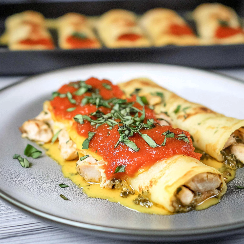 Pesto Chicken Crepes Recipe