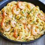 Lemon Fettuccine with Garlic Shrimp Recipe