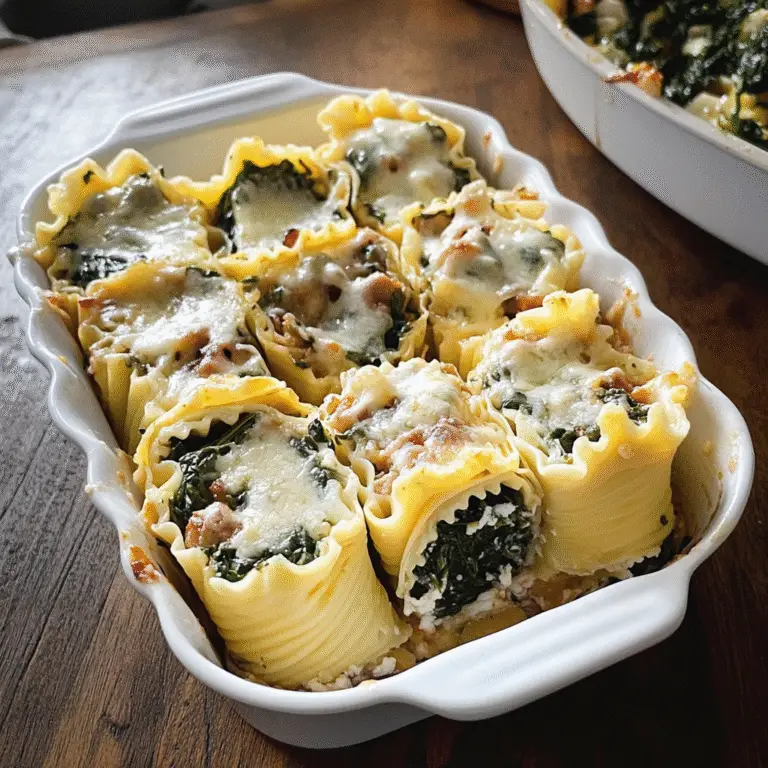 Mushroom and Spinach Lasagna Roll Ups Recipe