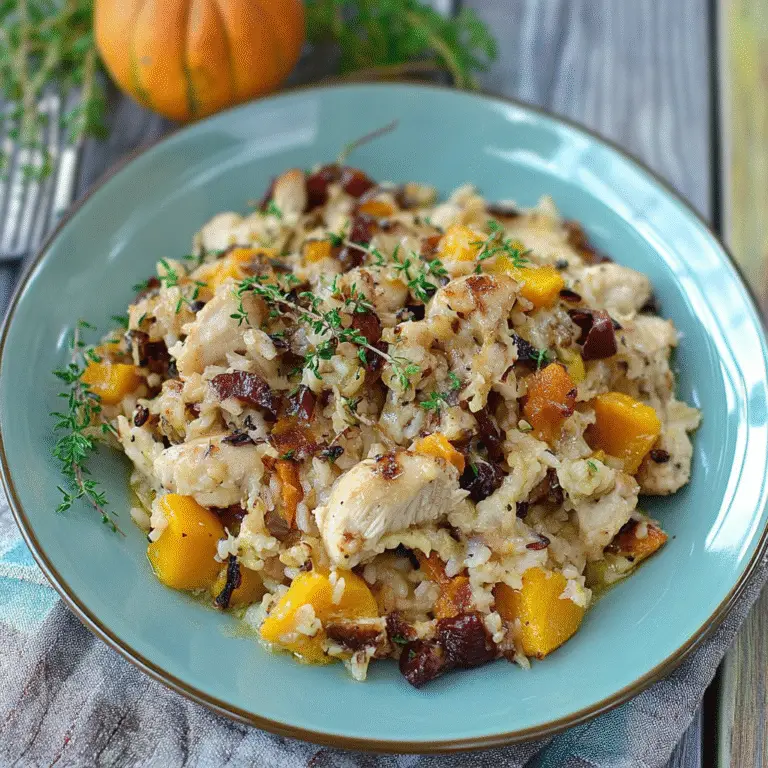 Butternut Squash, Chicken, and Wild Rice Casserole
