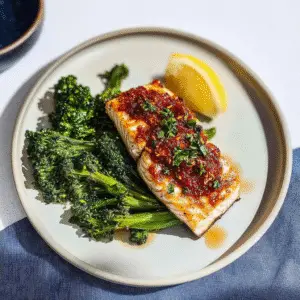 Buttery Baked Salmon with Broccolini Recipe