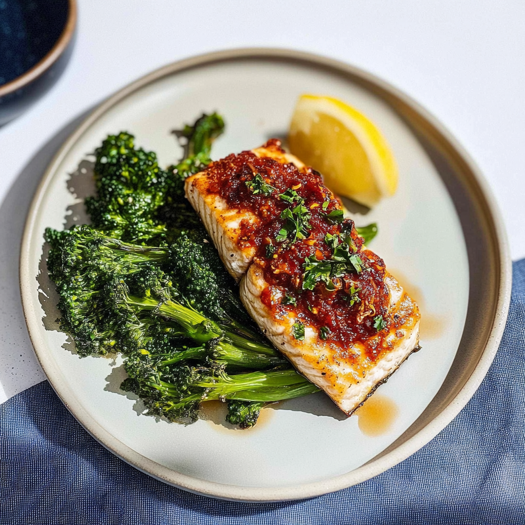 Buttery Baked Salmon with Broccolini Recipe