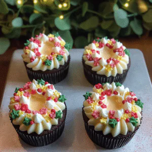 Classic Wreath Cupcakes
