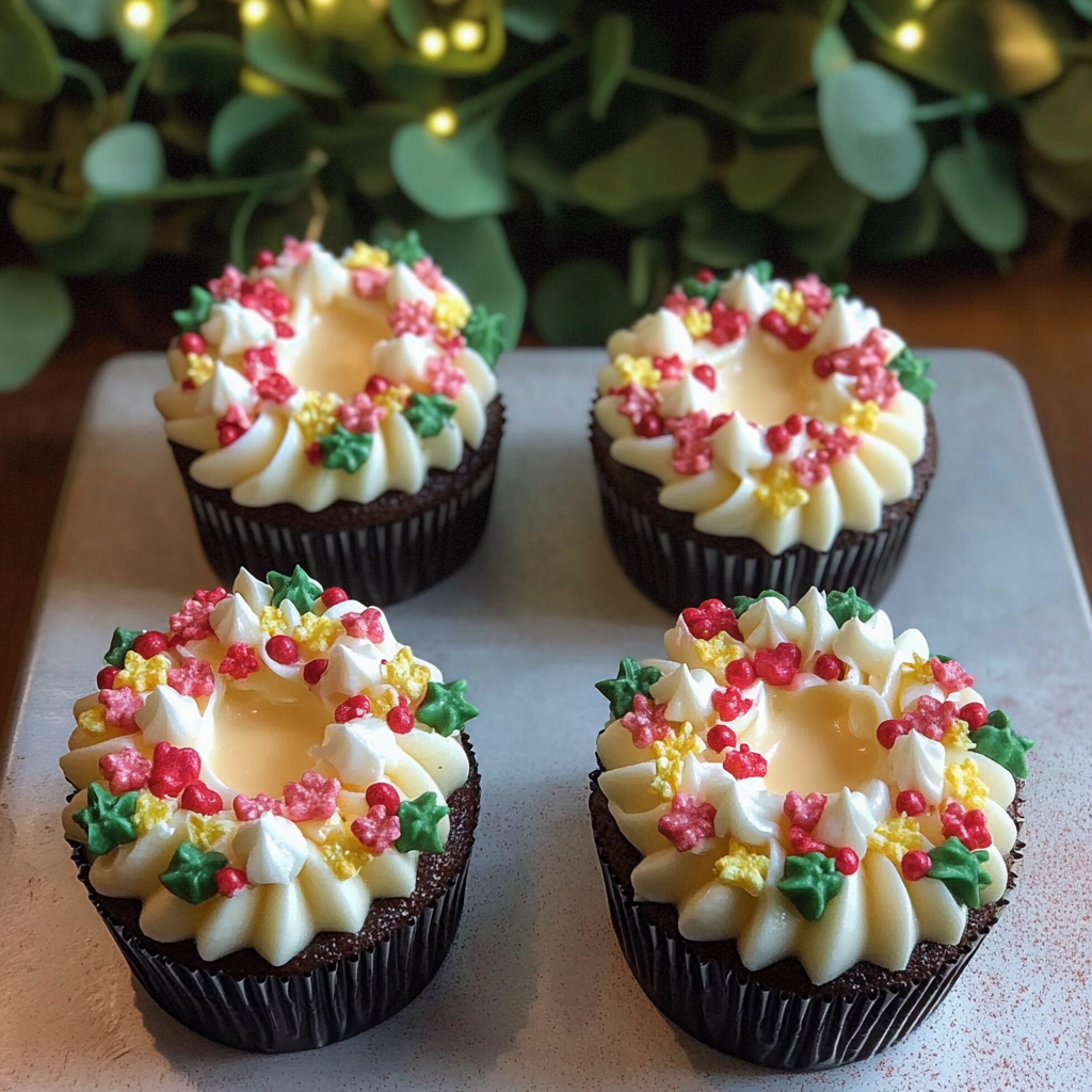 Classic Wreath Cupcakes