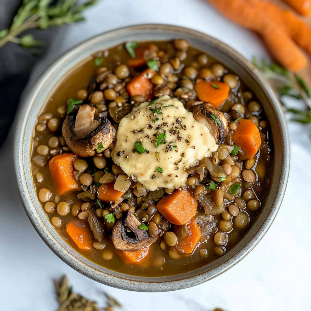 Vegan Lentil Mushroom Stew Recip