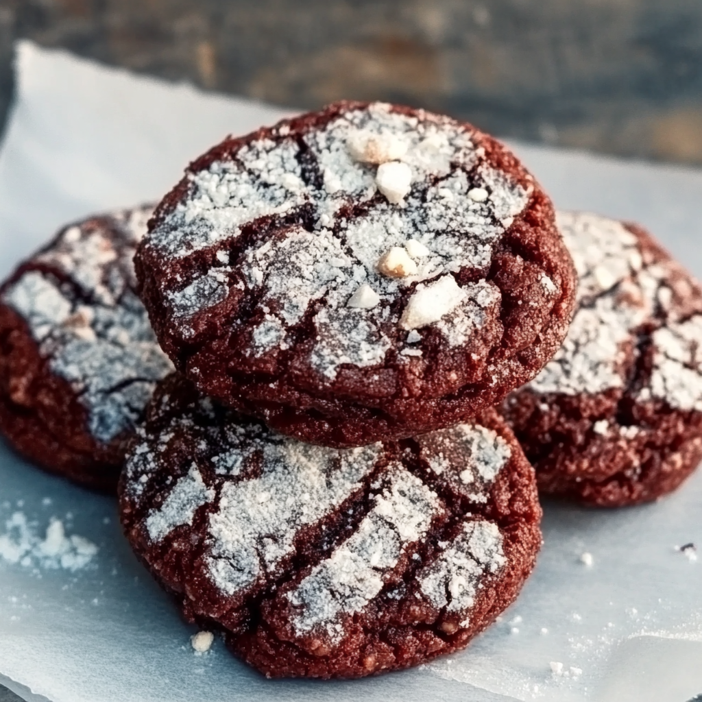 Red Velvet Crinkle Cookies