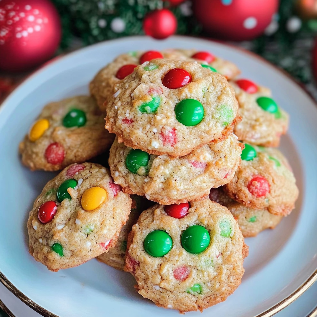 Mini M&M Christmas Cookies Recipe