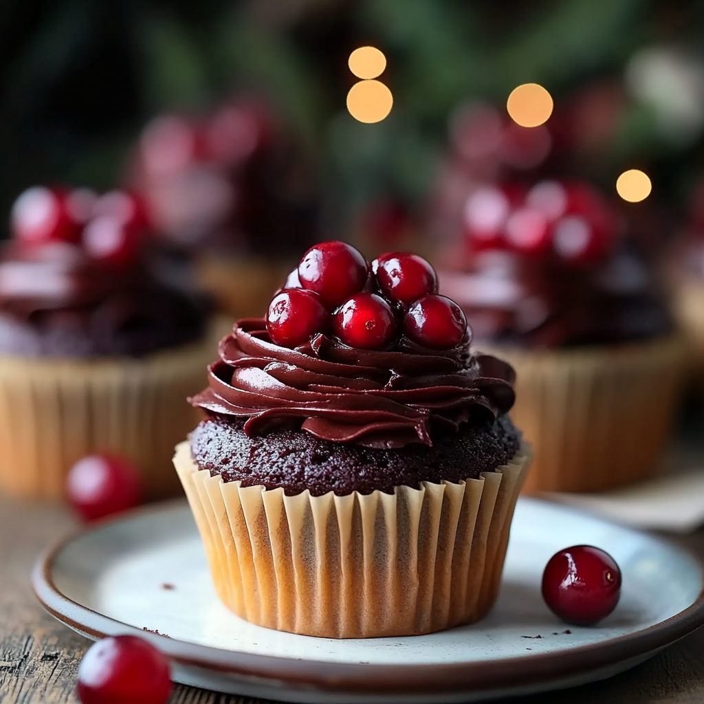 Chocolate Cranberry Cupcakes Recipe