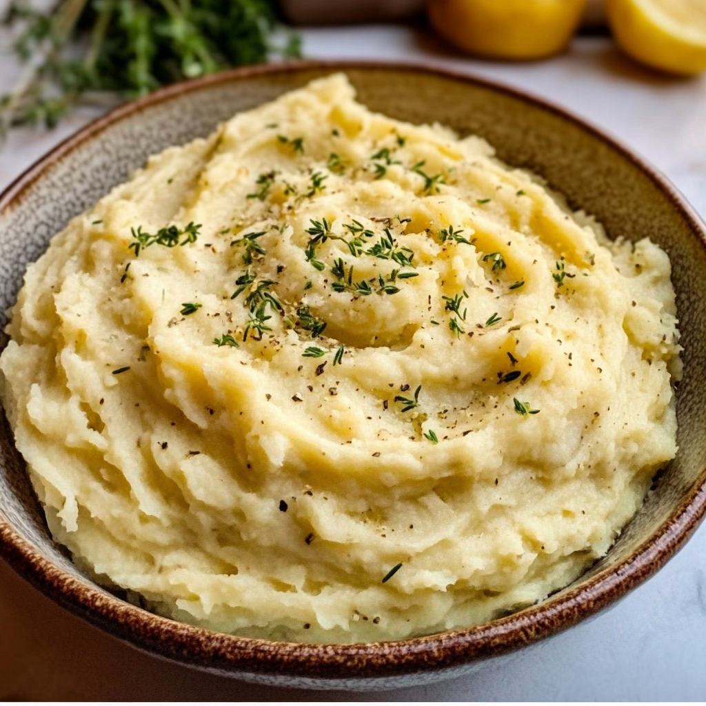 Creamy Mashed Potatoes with Herb & Garlic