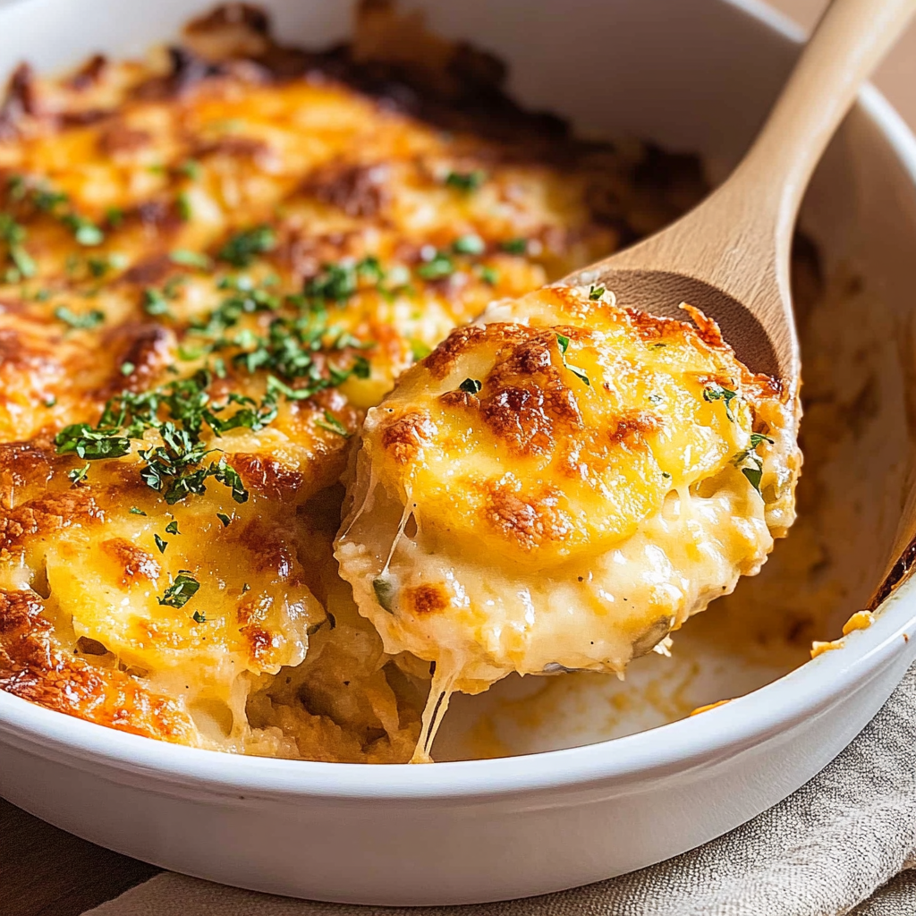 Cheesy Potatoes Au Gratin Recipe