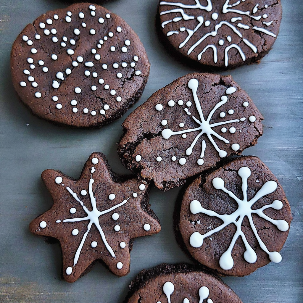 Brownie Snowflake Cookies