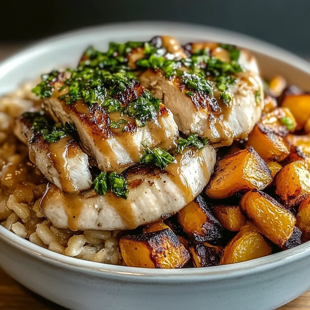 Maple Dijon Chicken & Sweet Potato Bowls Recipe