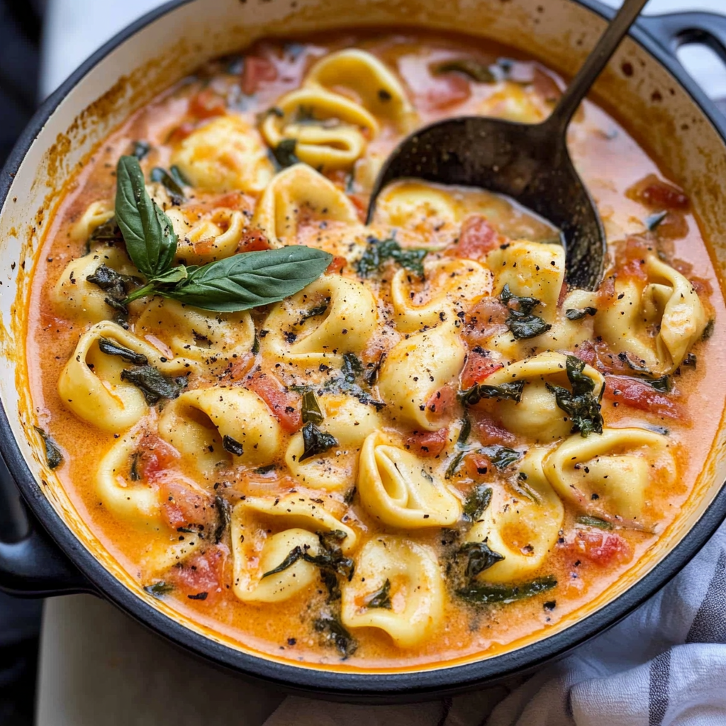 Creamy Tuscan Garlic Tortellini Soup Recipe