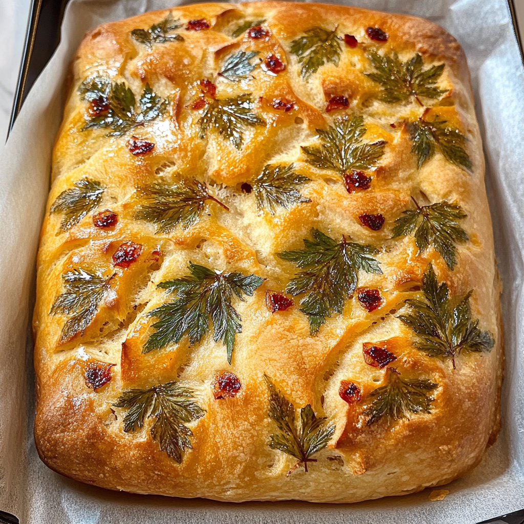 Tasty Christmas Focaccia Decorative Loaf