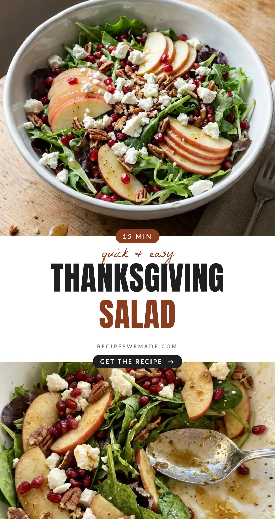 Thanksgiving Salad with Apple, Pomegranate, and Pecan